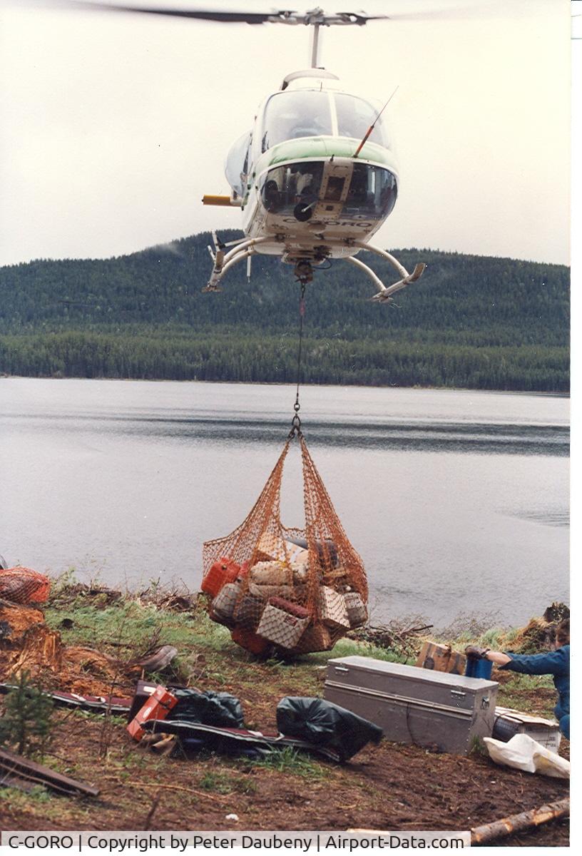 C-GORO, 1976 Bell 206B JetRanger II C/N 2086, Photo taken cental BC, June, 1990