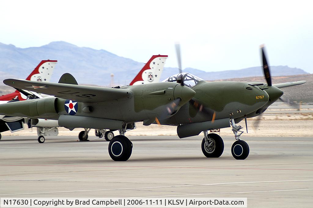 N17630, 1941 Lockheed P-38F C/N 41-7630 (222-5757), Lewis Aeronautical - San Antonio, Texas / 1941 Lockheed P38-J Lightning 'Glacier Gal' - Aviation Nation 2006