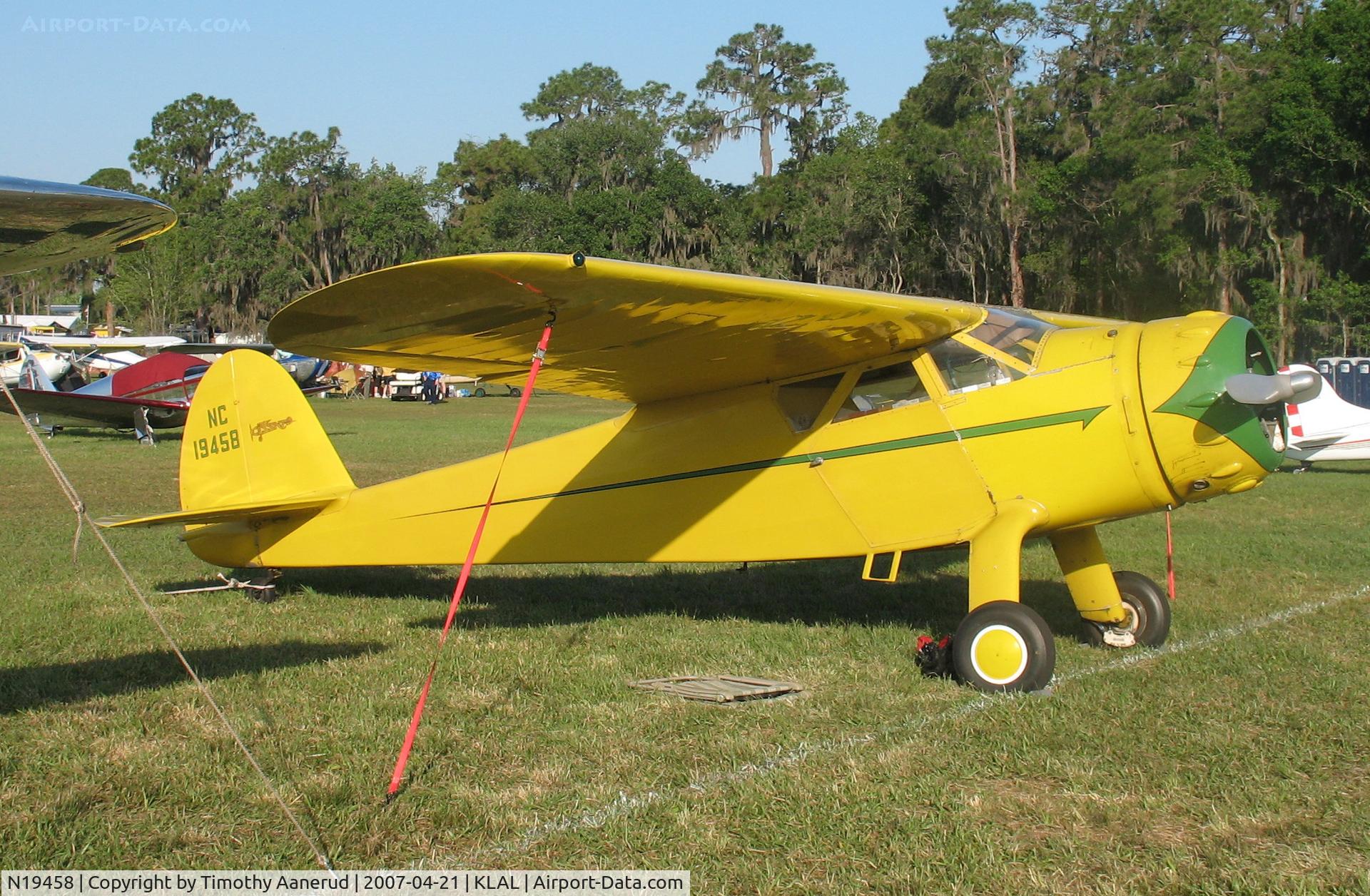 N19458, 1938 Cessna C-38 Airmaster C/N 411, Sun-n-Fun 2007
