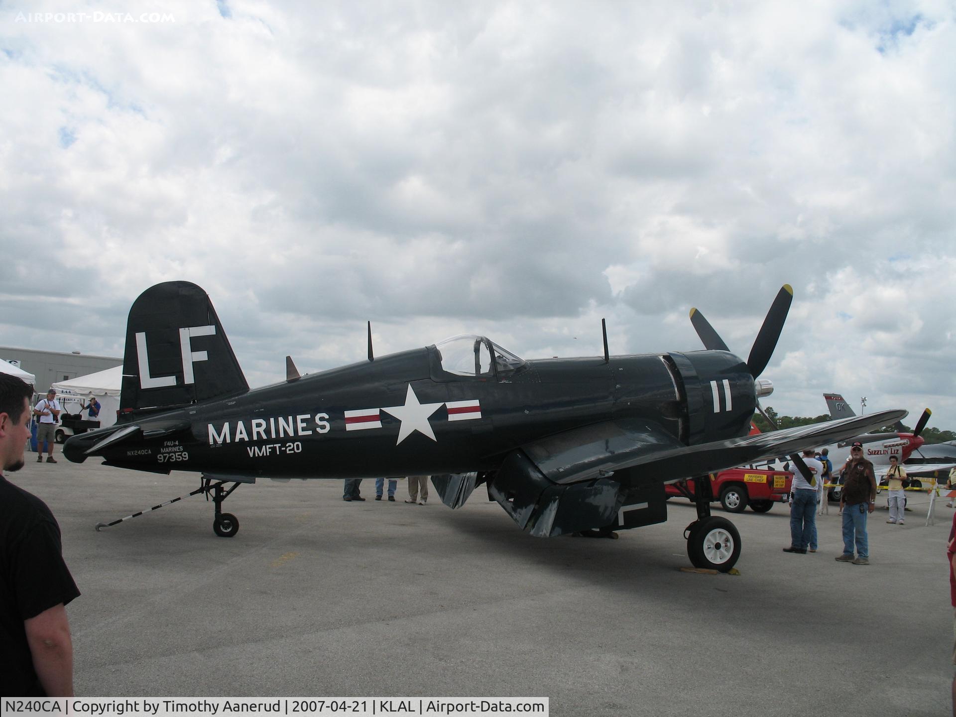N240CA, 1945 Vought F4U-4 Corsair C/N 9513, Sun-n-Fun 2007
