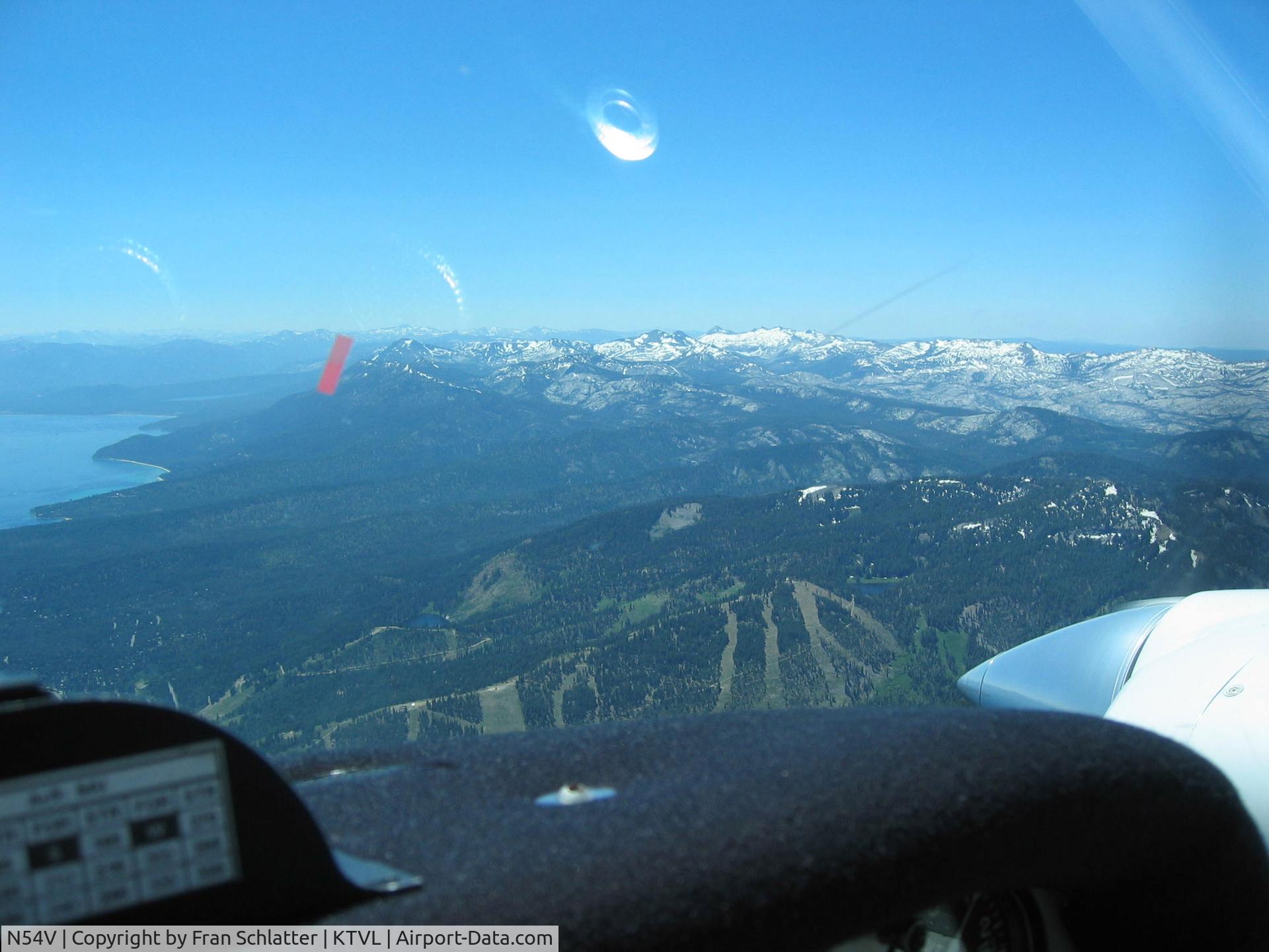 N54V, 1980 Beech 76 Duchess C/N ME-313, Over Sierra Nevada Mountains approaching Lake Tahoe