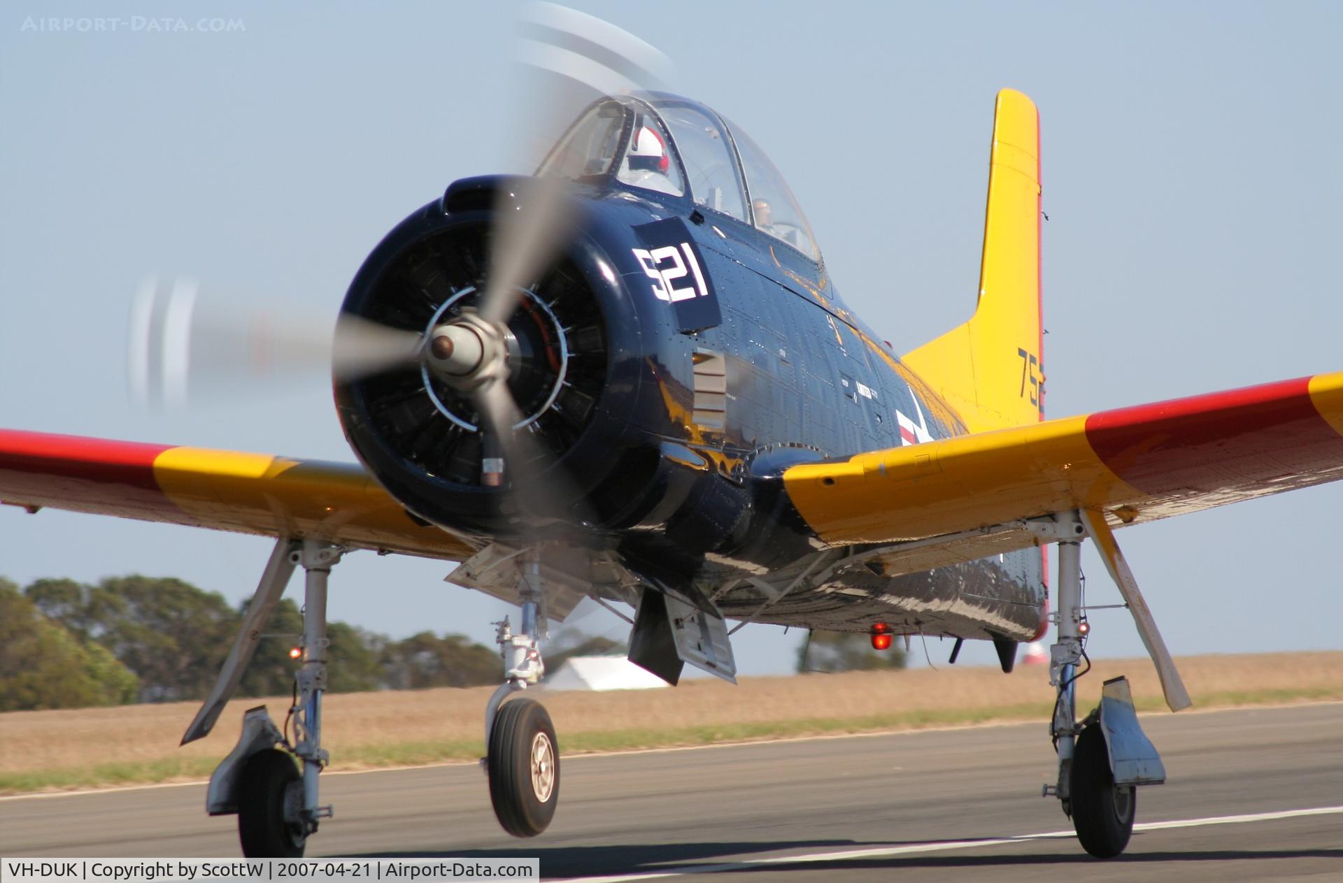 VH-DUK, 1951 North American T-28D Trojan C/N 173-374, This aircraft has just been re-registered to VH-ZUK and the aircraft will be operated out of Toowoomba QLD operating Joyflights.