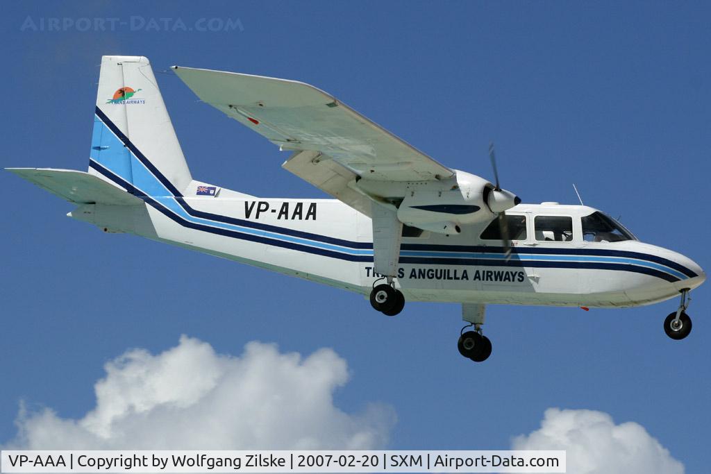 VP-AAA, 1974 Britten-Norman BN-2A-21 Islander C/N 382, visitor