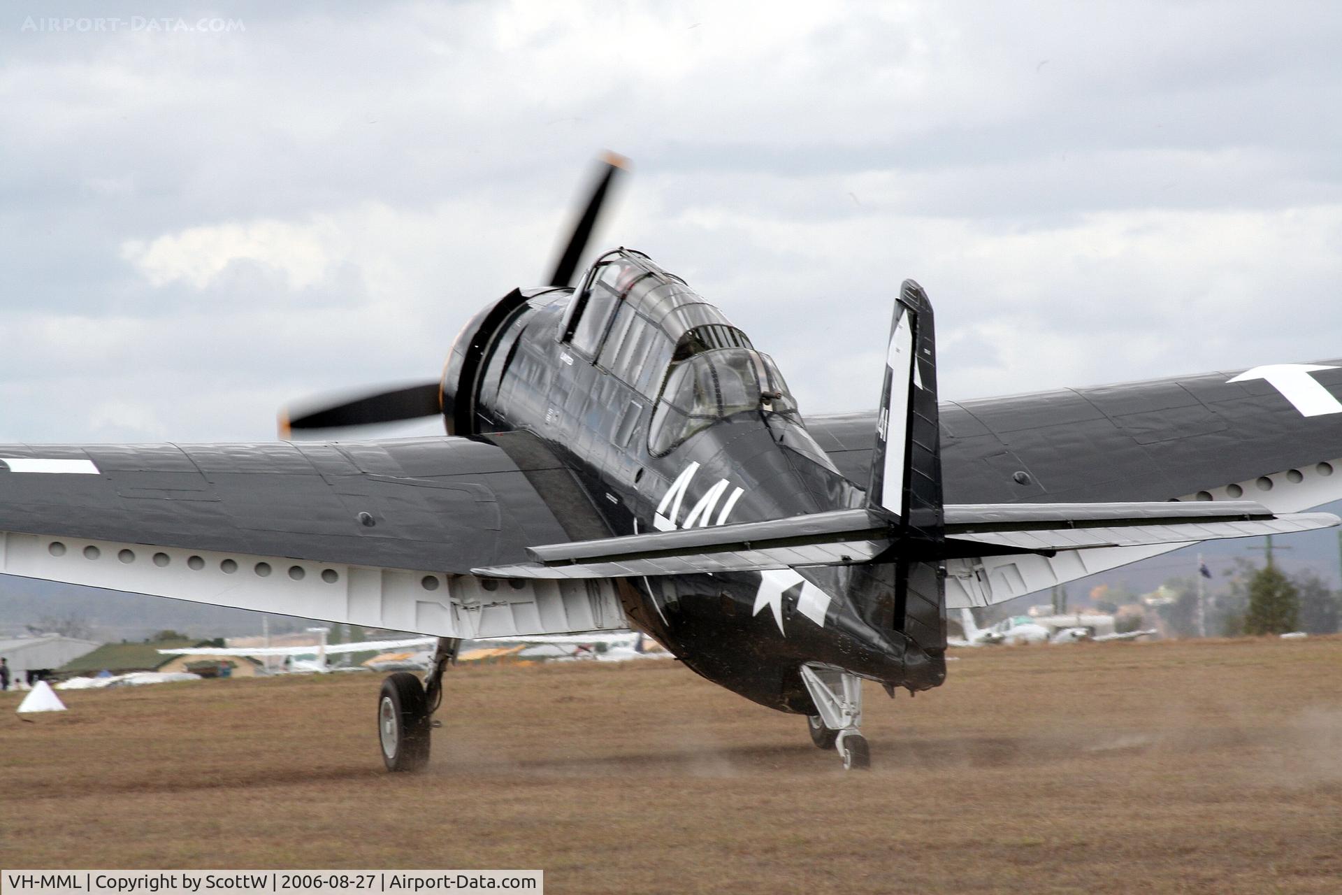 VH-MML, 1957 Grumman TBM-3E Avenger C/N 3919, image taken at the 15th annual festival of flight Watts Bridge Memorial Airfield QLD