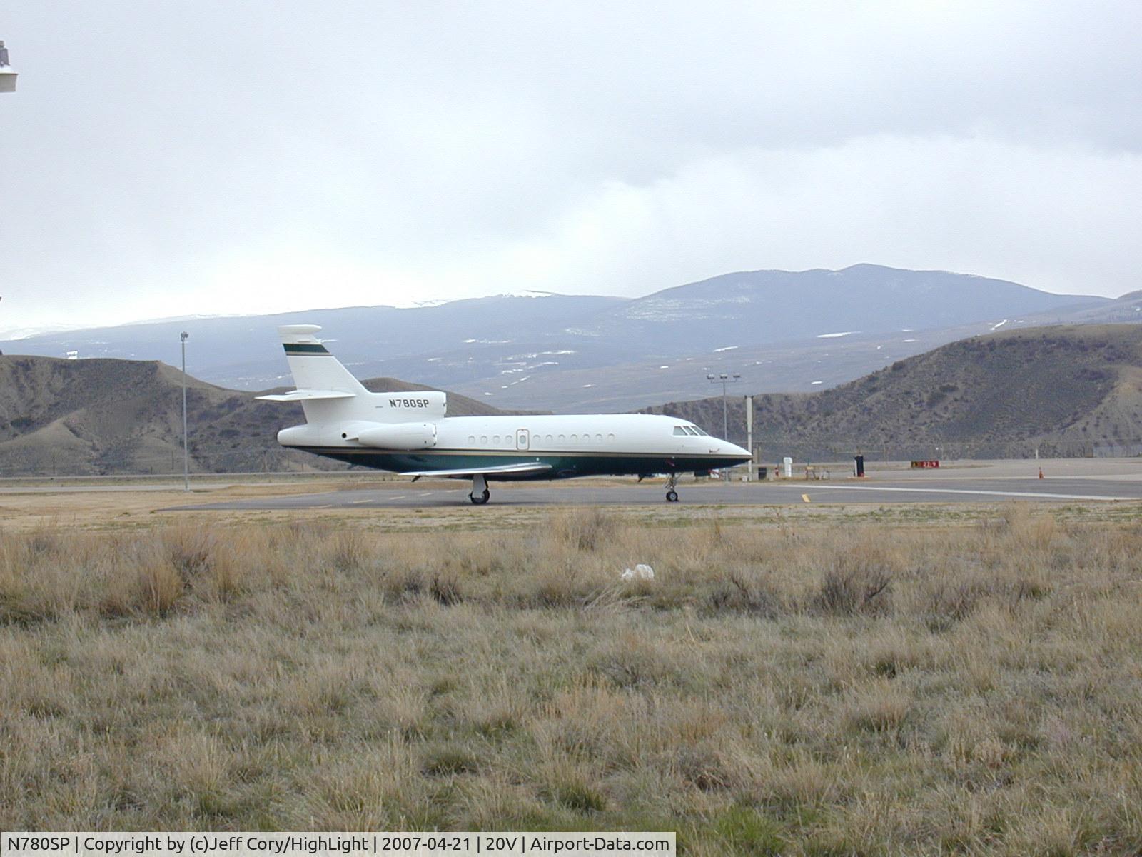 N780SP, 1991 Dassault Falcon 900 C/N 93, On new ramp at Kremmling, CO US (N780SP MYSTERE FALCON 900)