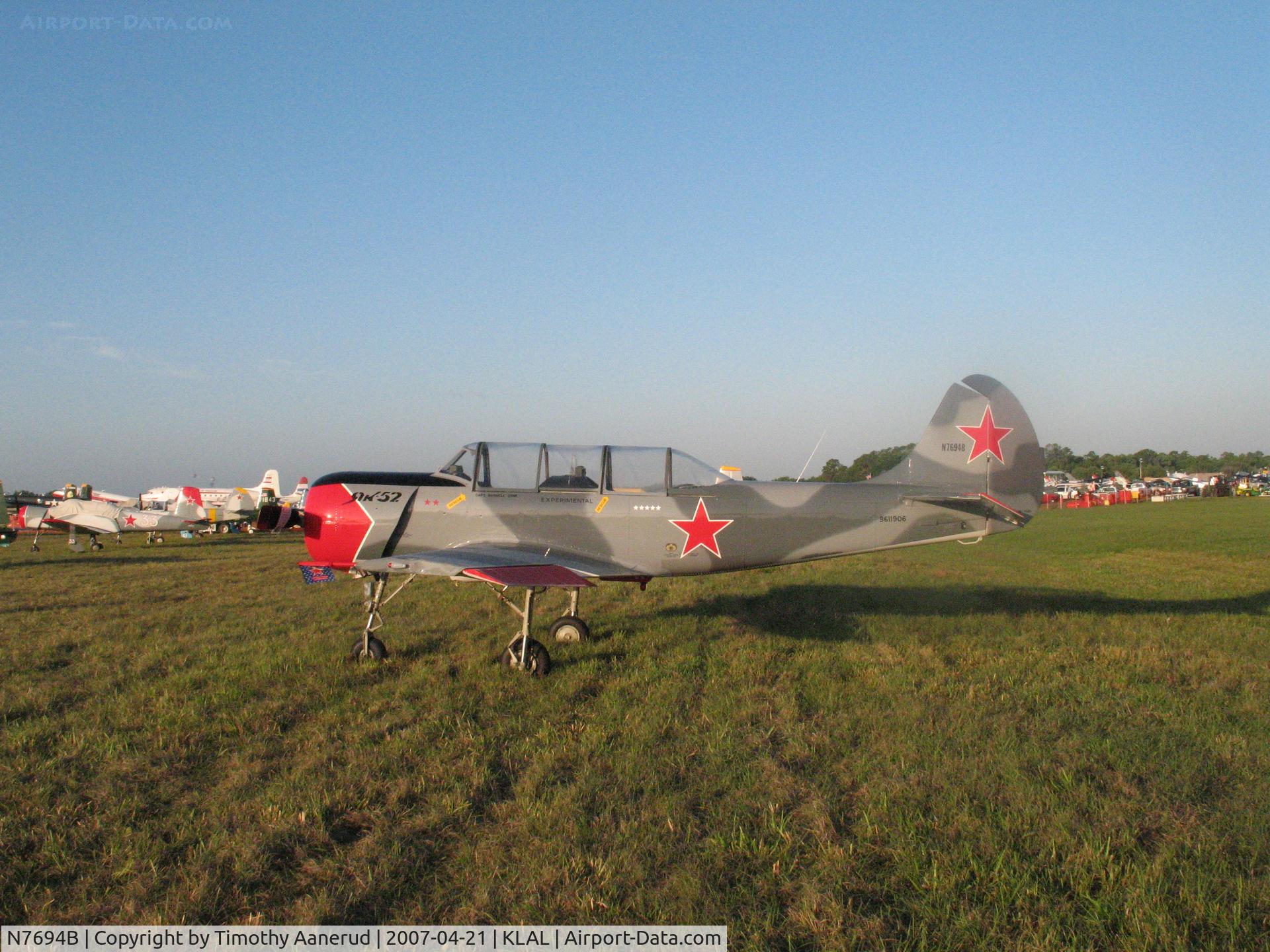 N7694B, 1996 Yakovlev Yak-52 C/N 9611906, Sun-n-Fun 2007