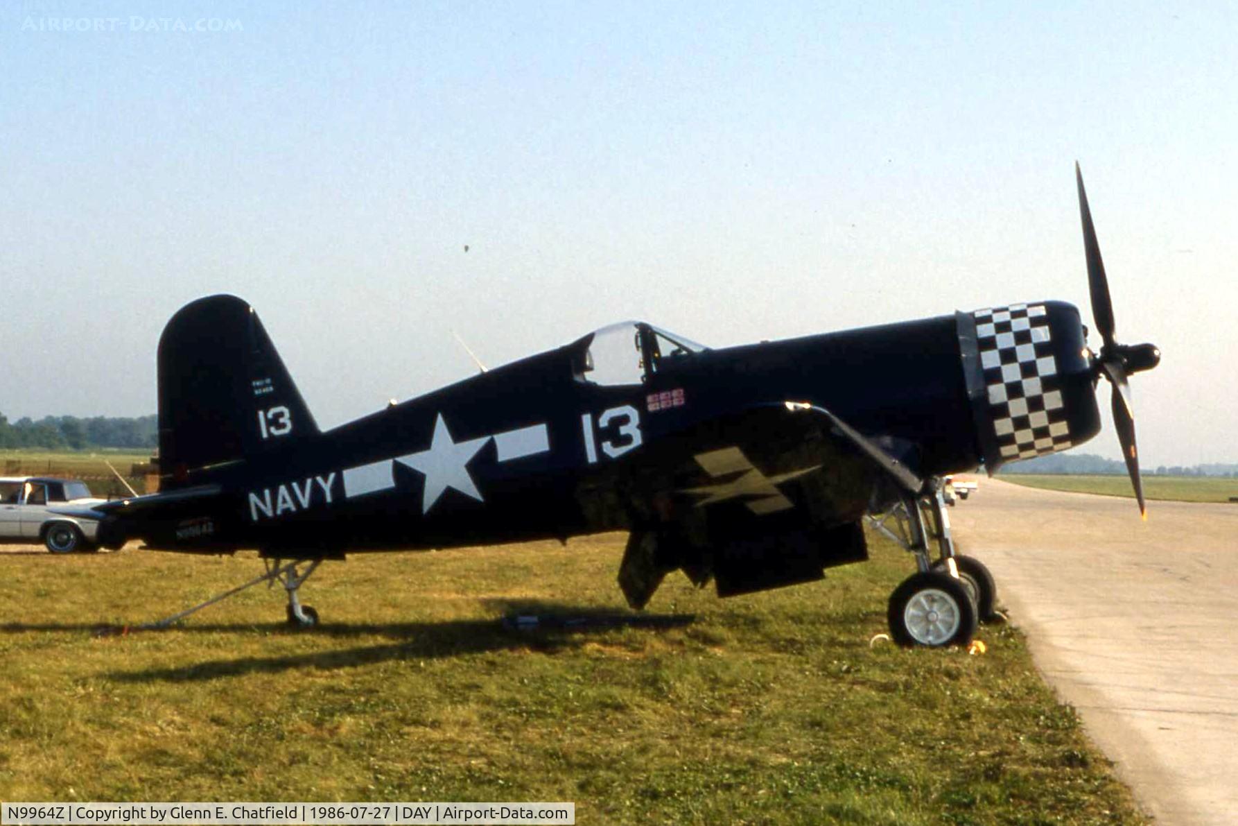 N9964Z, 1943 Goodyear FG-1D Corsair C/N 3729, FG-1D 92468 at the Dayton Internationl Air Show
