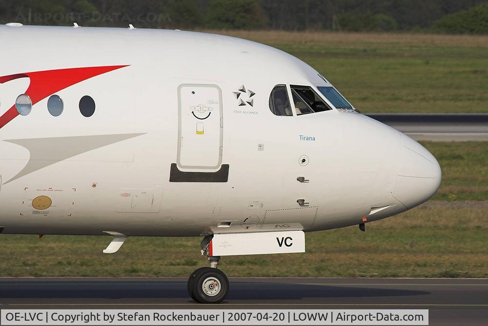 OE-LVC, 1993 Fokker 100 (F-28-0100) C/N 11446, Taxiing with open window.