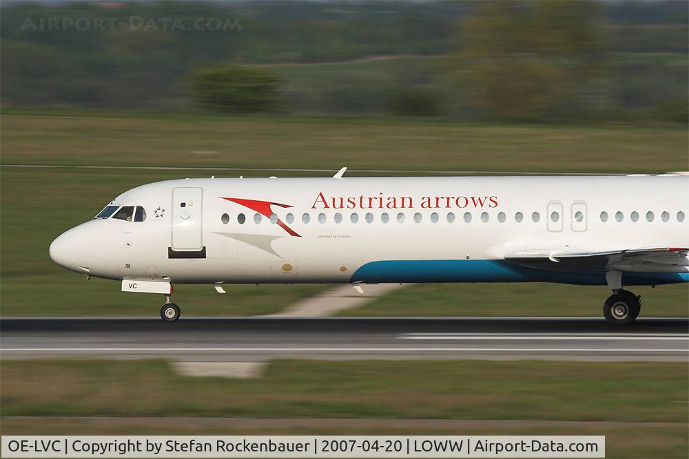 OE-LVC, 1993 Fokker 100 (F-28-0100) C/N 11446, Panning shot.