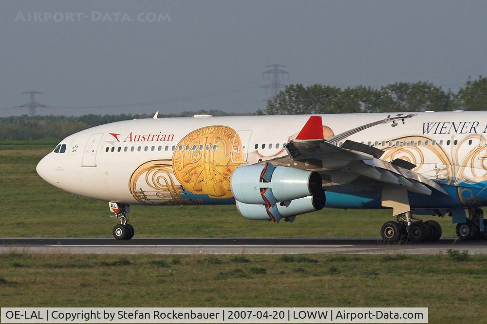 OE-LAL, 1999 Airbus A340-313 C/N 263, Austrian Airlines A340-300 arriving from Beijing.