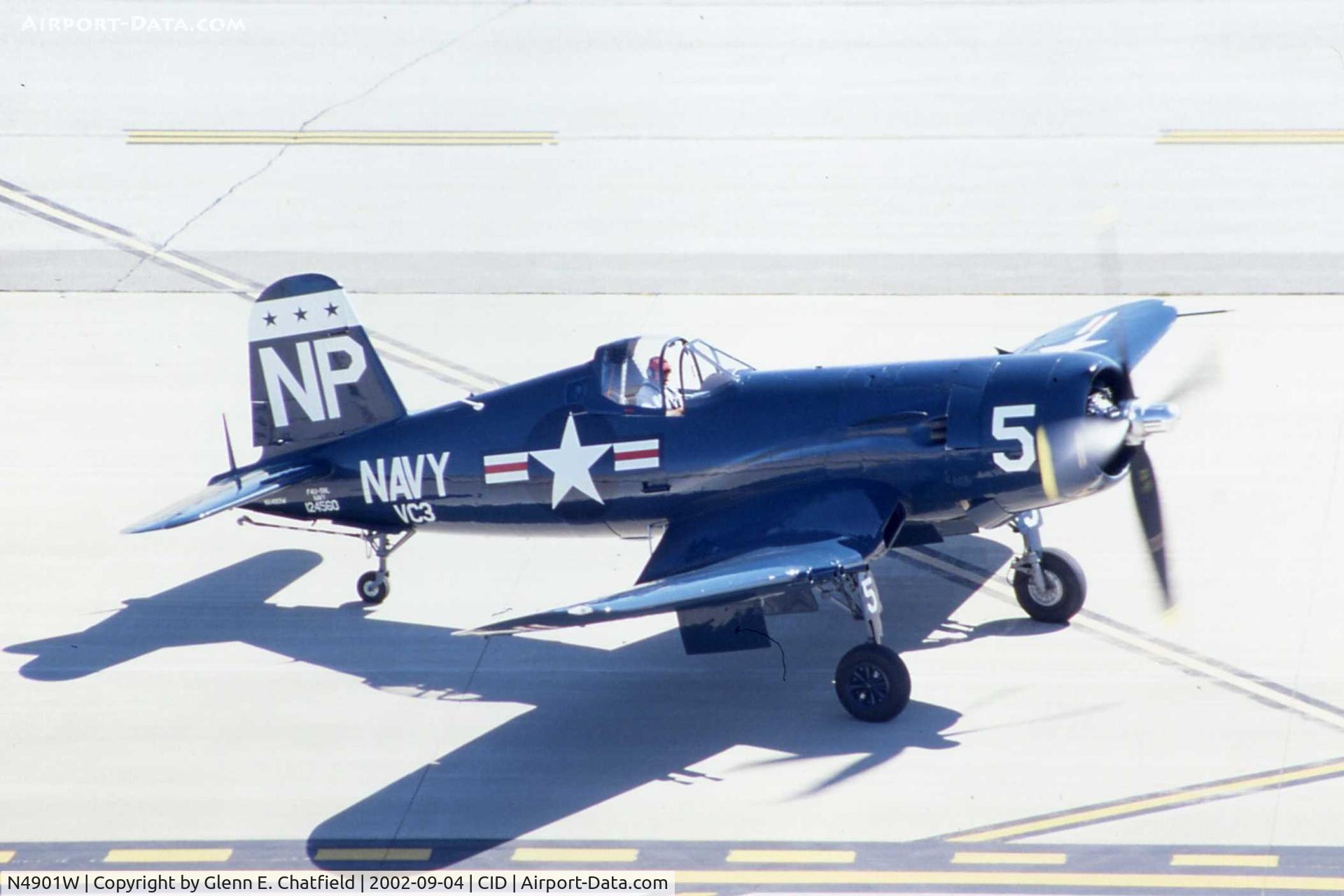 N4901W, 1951 Vought F4U-5NL Corsair C/N Not found (Bu124560), F4U-5NL 124560 stopping over for fuel