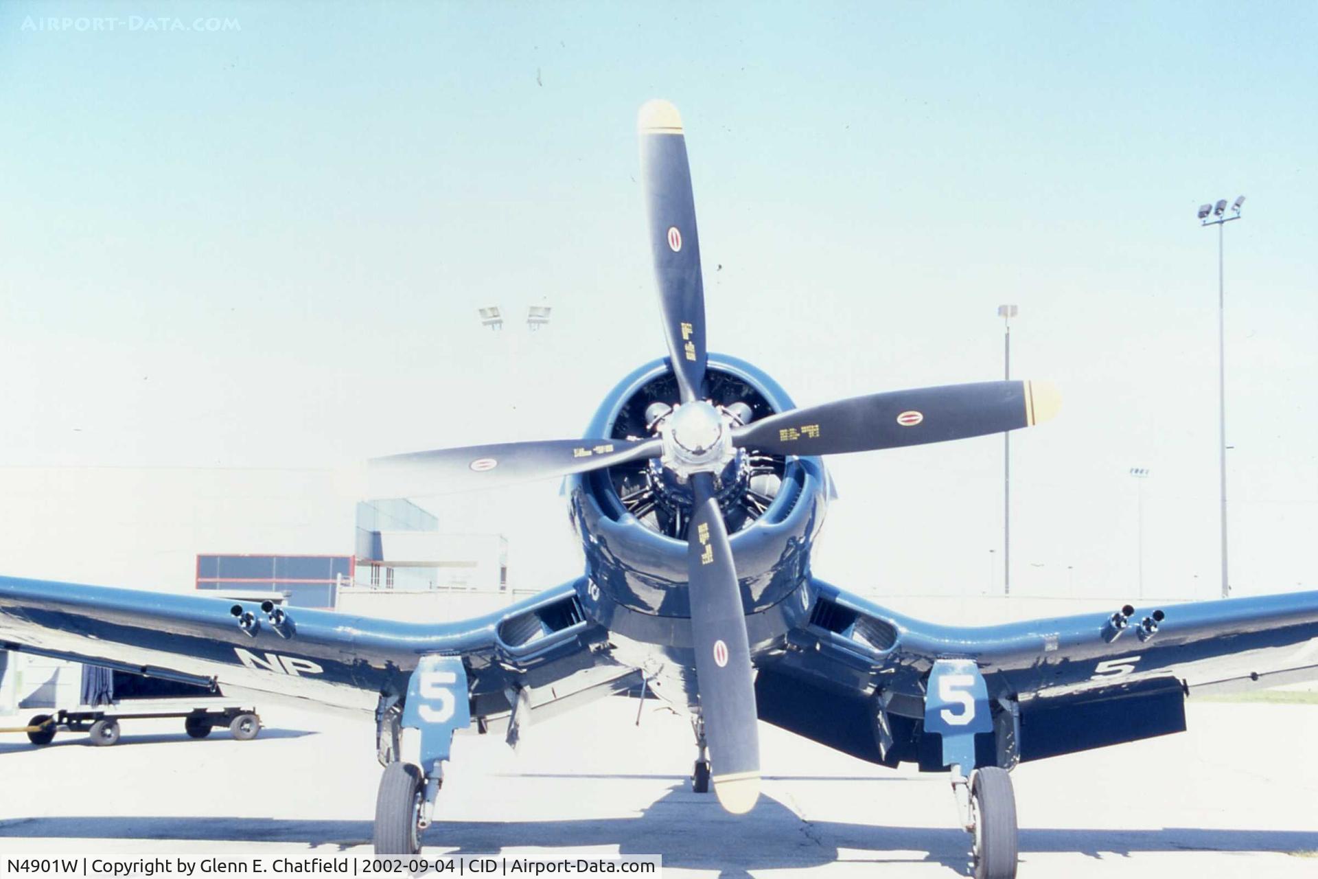 N4901W, 1951 Vought F4U-5NL Corsair C/N Not found (Bu124560), F4U-5NL 124560 stopping over for fuel