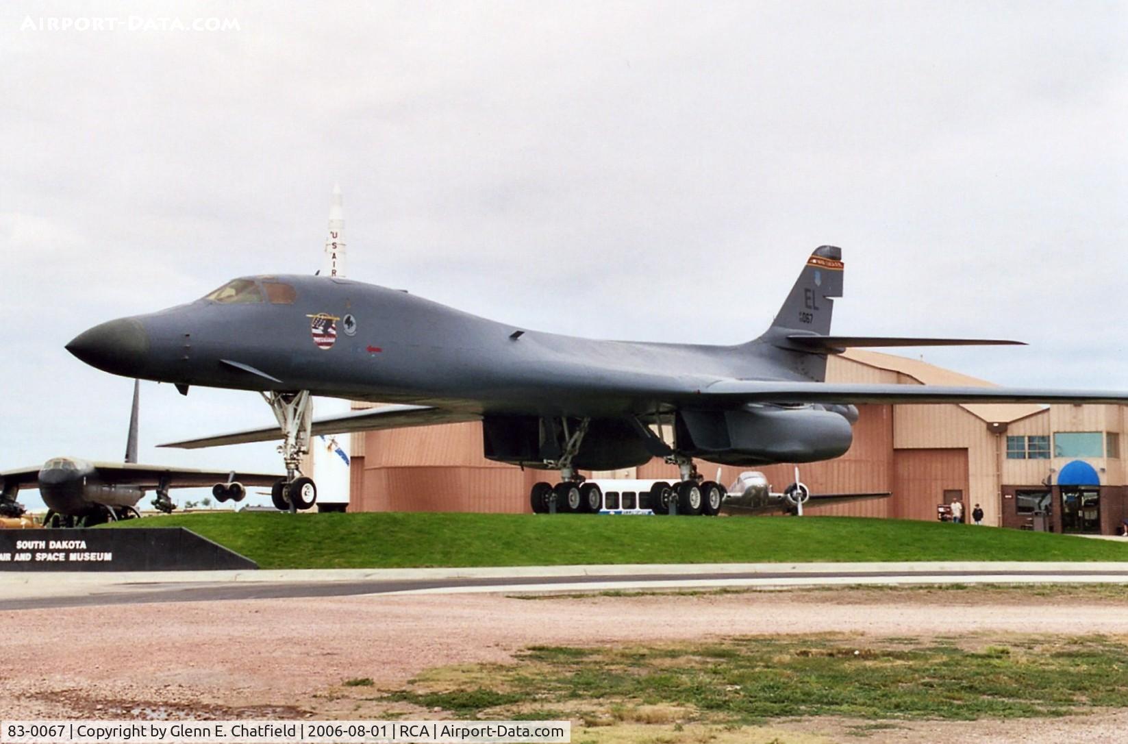 83-0067, 1983 Rockwell B-1B Lancer C/N 4, B-1B at the South Dakota Air & Space Museum
