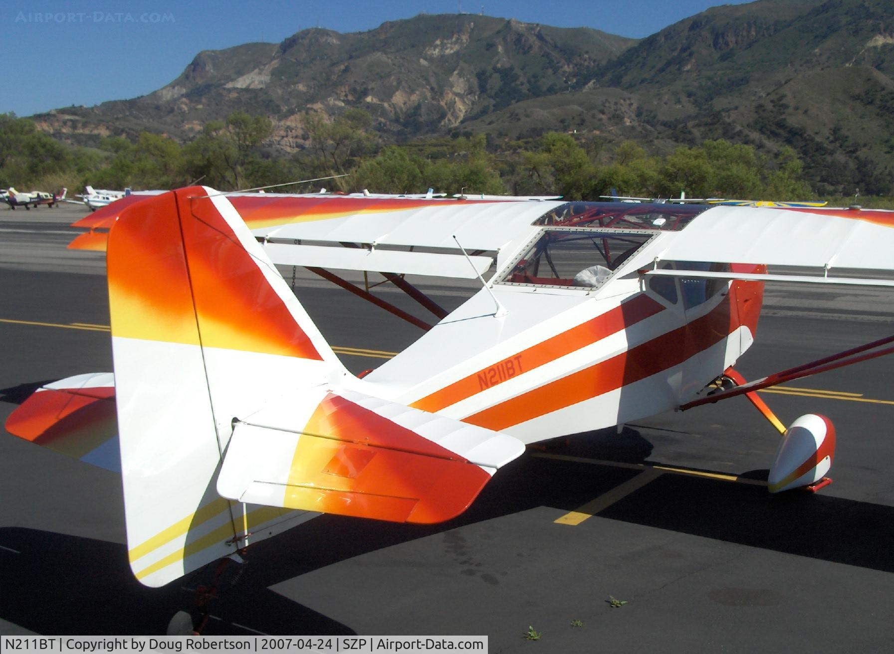 N211BT, 1999 Skystar Kitfox Speedster C/N IBS057, 1999 Fowler KITFOX SPEEDSTER, Rotax 912 100 Hp, clear overhead