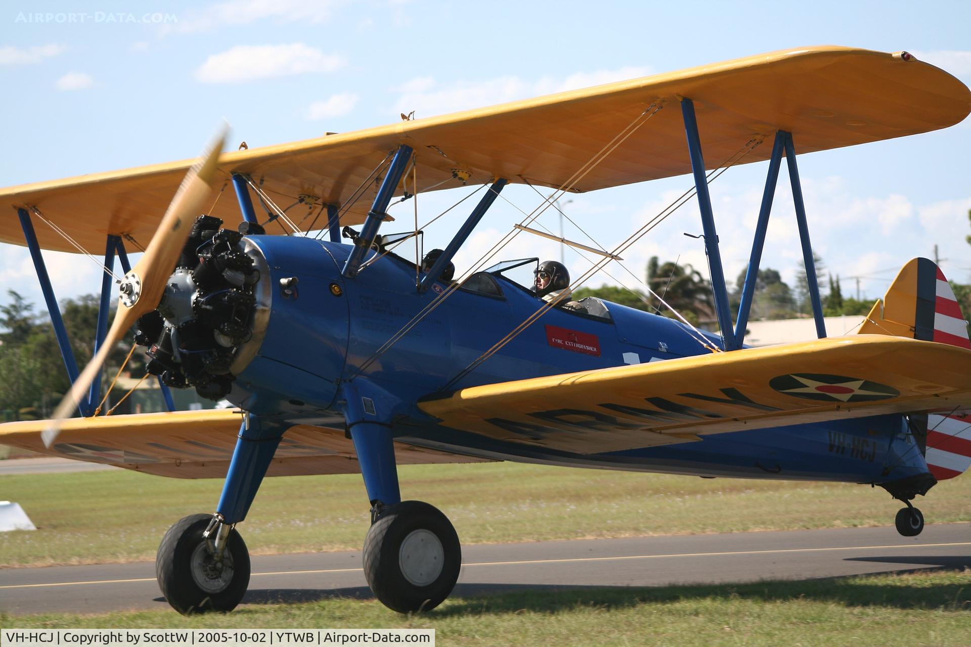 VH-HCJ, 1942 Boeing A75N1 C/N 75-5909, image taken at Toowoomba