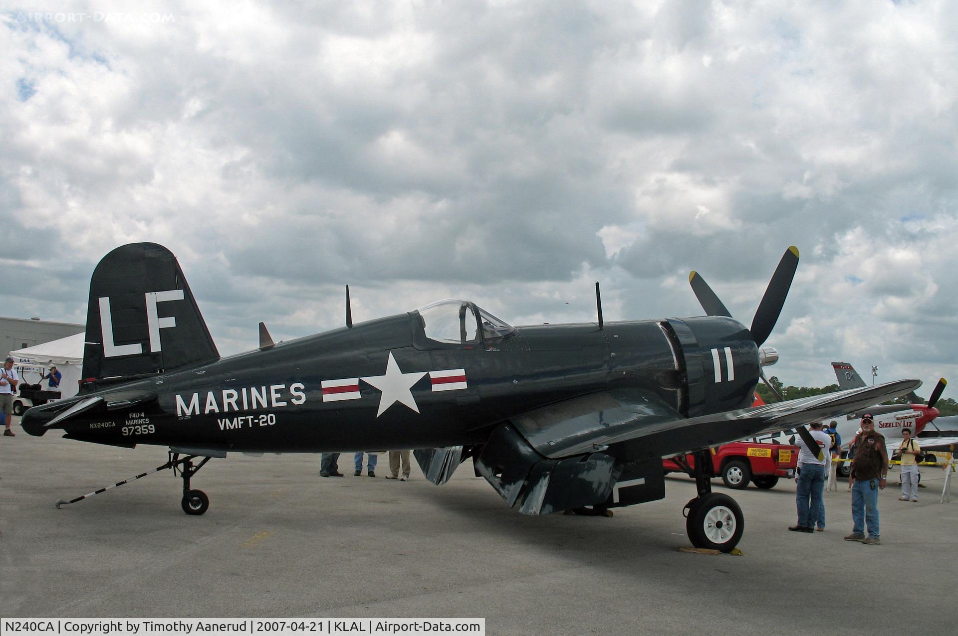 N240CA, 1945 Vought F4U-4 Corsair C/N 9513, Sun-n-Fun 2007
