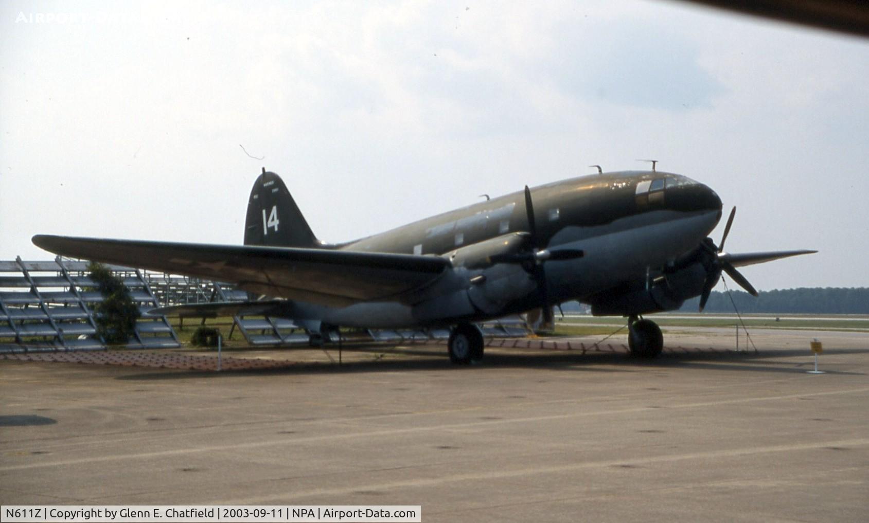 N611Z, 1955 Curtiss C-46A Commando C/N 421/398CK, C-46A 43-47350 at the National Museum of Naval Aviation