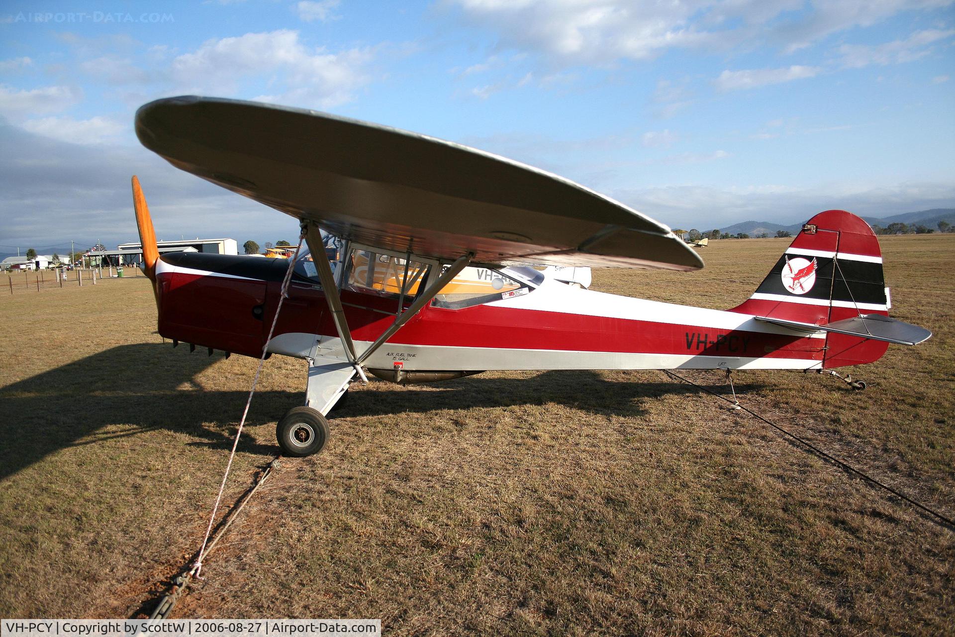 VH-PCY, 1957 Auster J-1N Alpha C/N 3377, image taken at Watts Bridge Memorial airfield. very early mornning shot