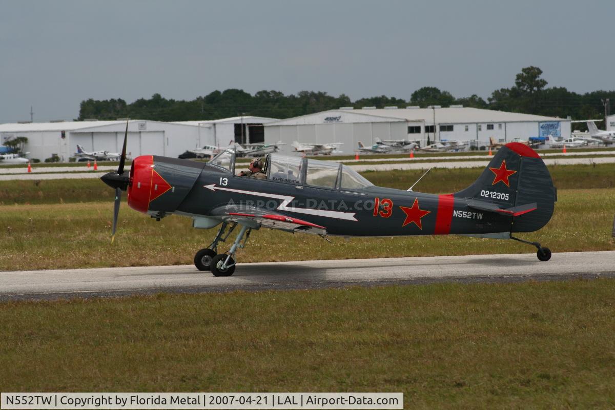 N552TW, 2002 Yakovlev (Aerostar) Yak-52TW C/N 0212305, Yak 52 TW