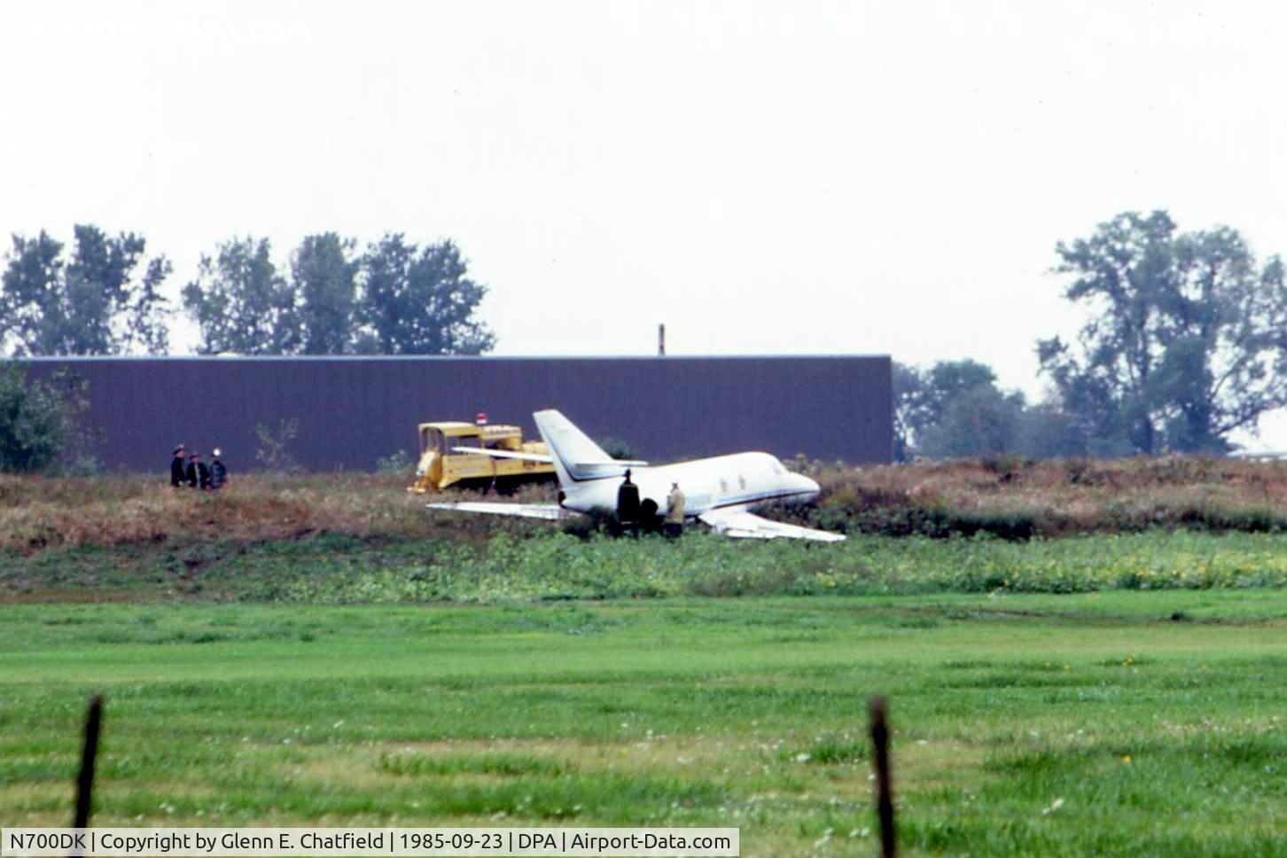 N700DK, Dassault-breguet Falcon 10 C/N 191, Lost control on wet runway with tailwind; no injuries
