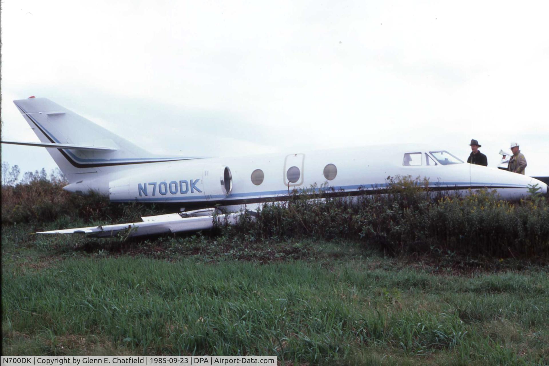 N700DK, Dassault-breguet Falcon 10 C/N 191, Lost control on wet runway with tailwind; no injuries