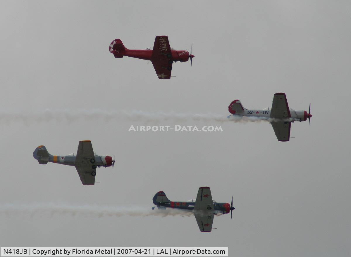 N418JB, 2001 Yakovlev (Aerostar) Yak-52TW C/N 0112228, formation