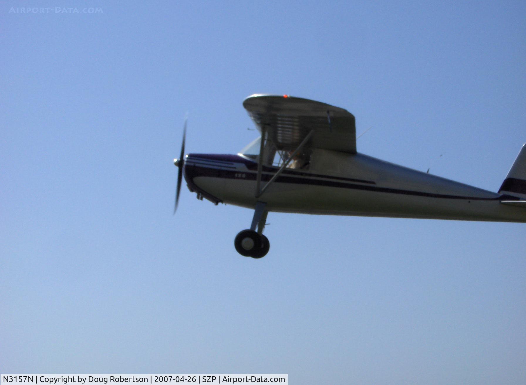 N3157N, 1947 Cessna 120 C/N 13415, 1947 Cessna 120, Continental C85 85 Hp, takeoff climb Rwy 22