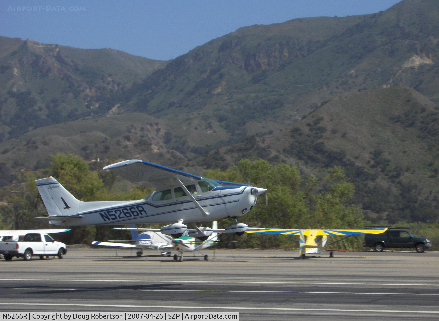 N5266R, 1974 Cessna 172M C/N 17263480, 1974 Cessna 172M, Lycoming O-320-E2D 150 Hp, takeoff climb Rwy 22