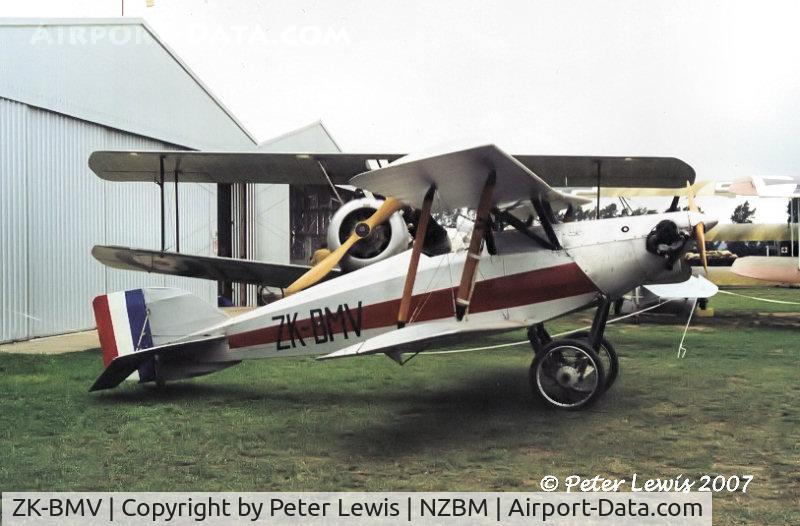 ZK-BMV, 1932 Radford Lincoln Sports C/N 1, built 1932-1940, still flying with a 40hp Bristol Cherub, taken 2003 with a Sopwith Camel in the background