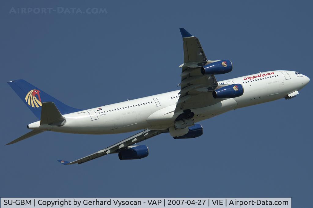 SU-GBM, 1996 Airbus A340-212 C/N 156, rare visior
