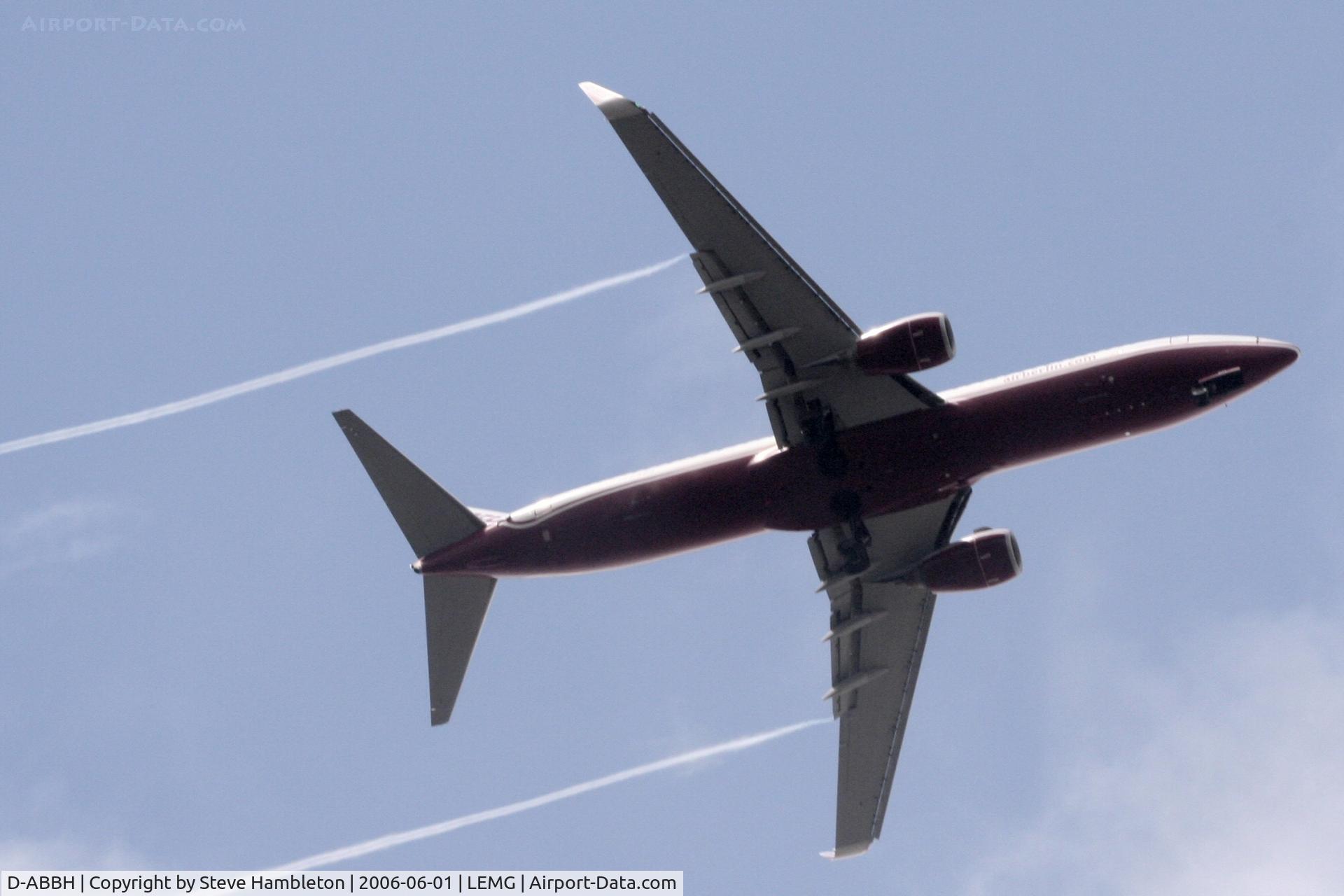 D-ABBH, 2003 Boeing 737-86J C/N 32919, Loaded with German holidaymakers and approximately 11 miles from touchdown at Malaga.