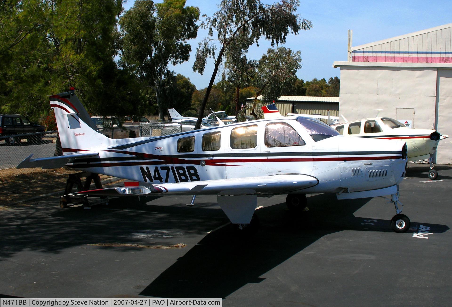 N471BB, 2002 Raytheon Aircraft Company B36TC Bonanza C/N EA-694, 2002 Raytheon Beech 36TC Bonanza sans prop@ Palo Alto, CA