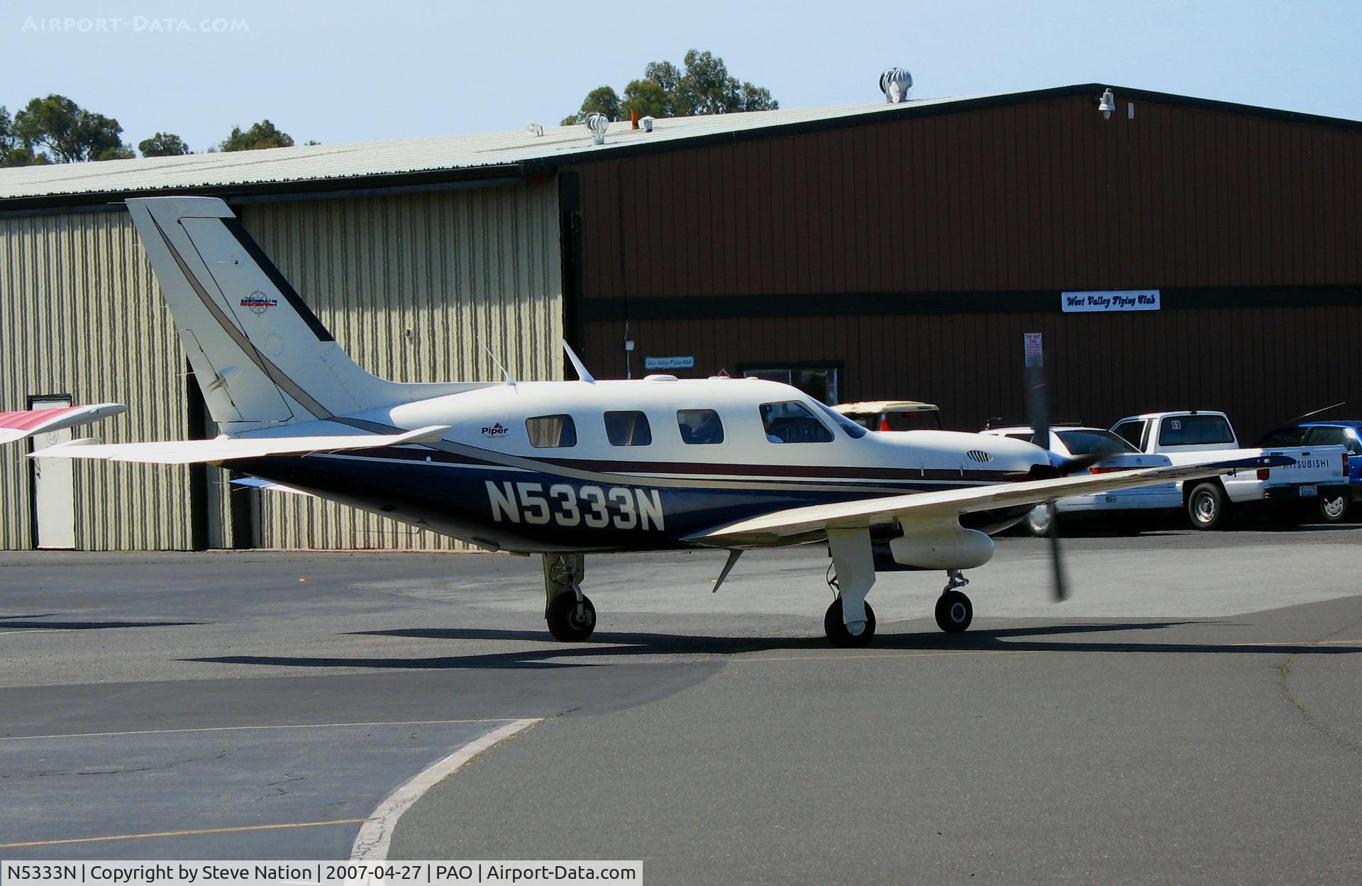 N5333N, Piper PA-46-500TP C/N 4697084, Meridian (titles) 2004 Piper PA-46-500TP taxying @ Palo Alto, CA