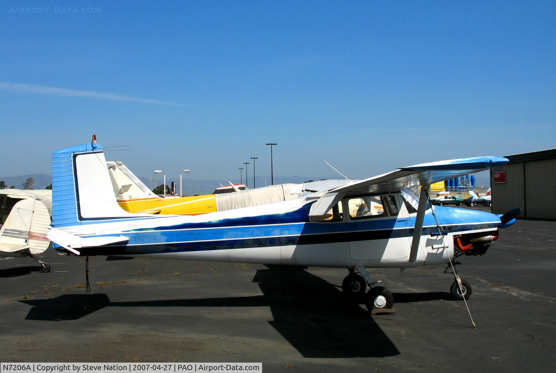 N7206A, 1956 Cessna 172 C/N 29306, 1956 Cessna 172 with faded registration @ Palo Alto, CA
