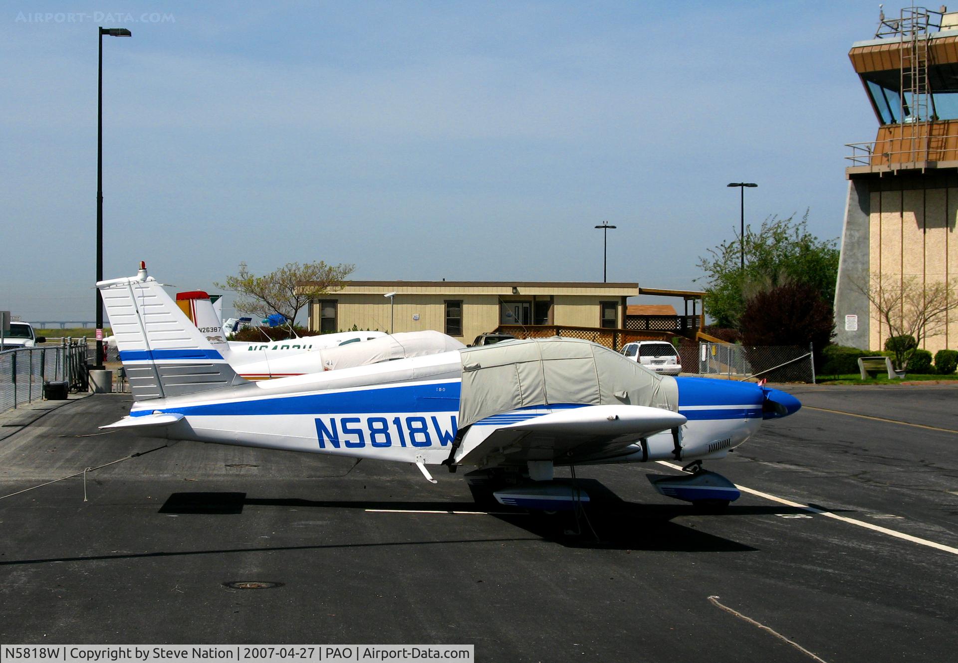 N5818W, 1964 Piper PA-28-150 Cherokee C/N 28-1993, 1964 Piper PA-28-150 with cover @ Palo Alto, CA