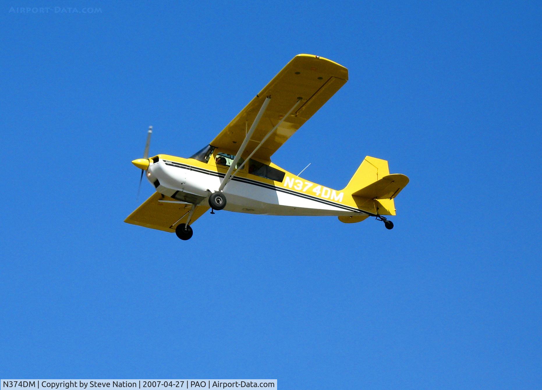 N374DM, 1999 American Champion 7ECA Citabria C/N 1374-99, 1999 American Champion Aircraft 7ECA on final @ Palo Alto, CA