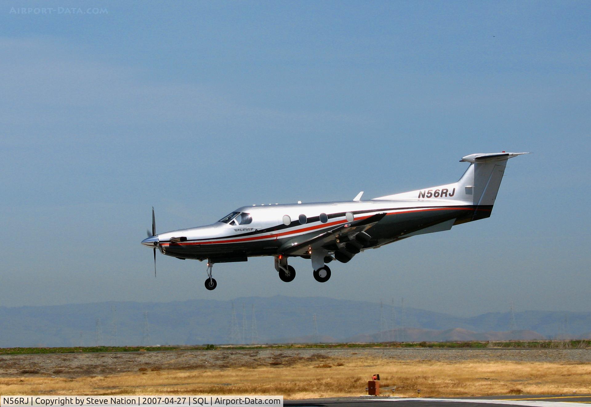 N56RJ, 2006 Pilatus PC-12/47 C/N 758, Flying Fish Aviation 2006 Pilatus PC-12/47 on final approach @ San Carlos, CA