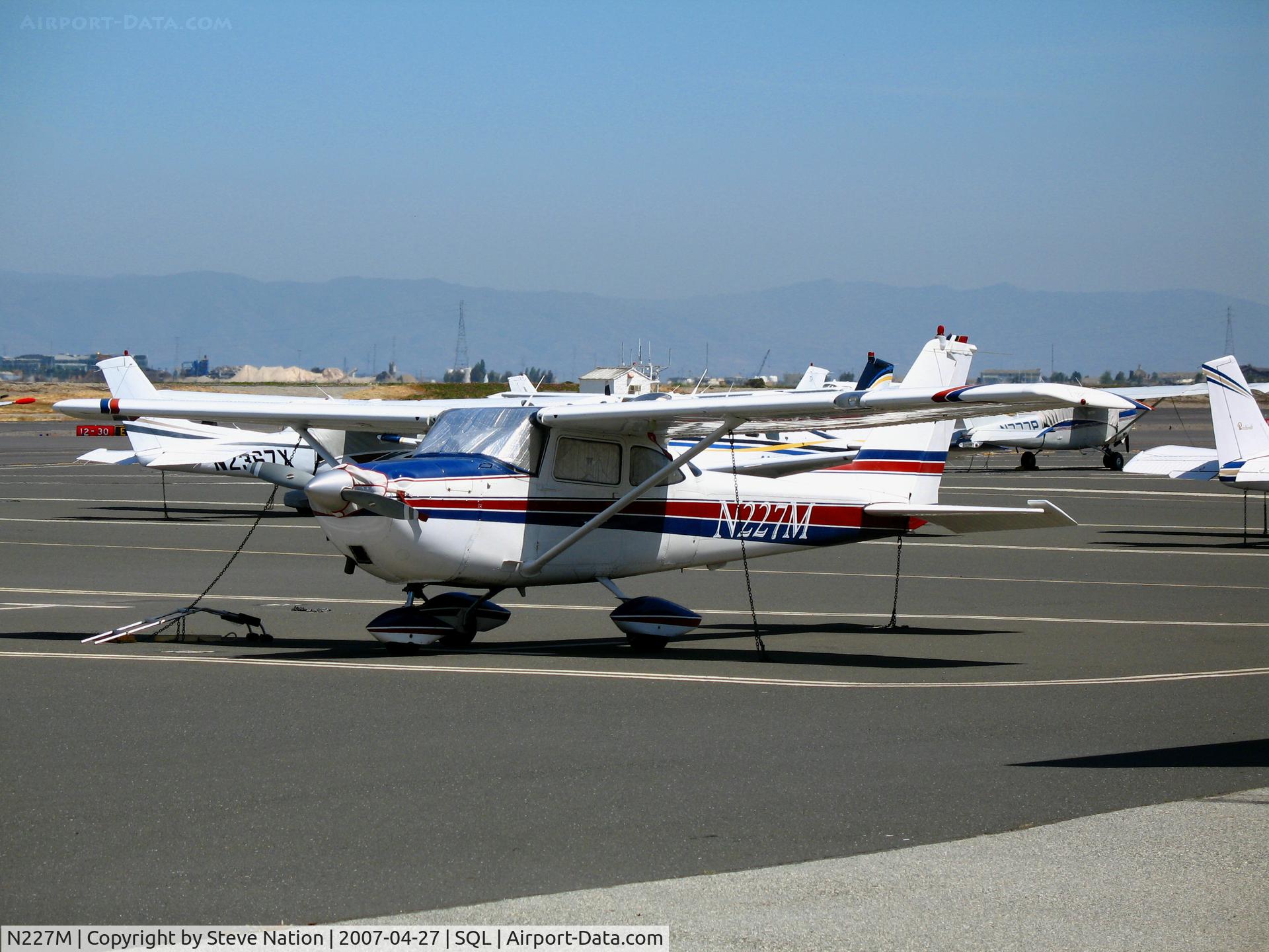 N227M, 1964 Cessna 172E C/N 17251565, Skyway Partners 1964 Cessna 172E in sunshine @ San Carlos, CA