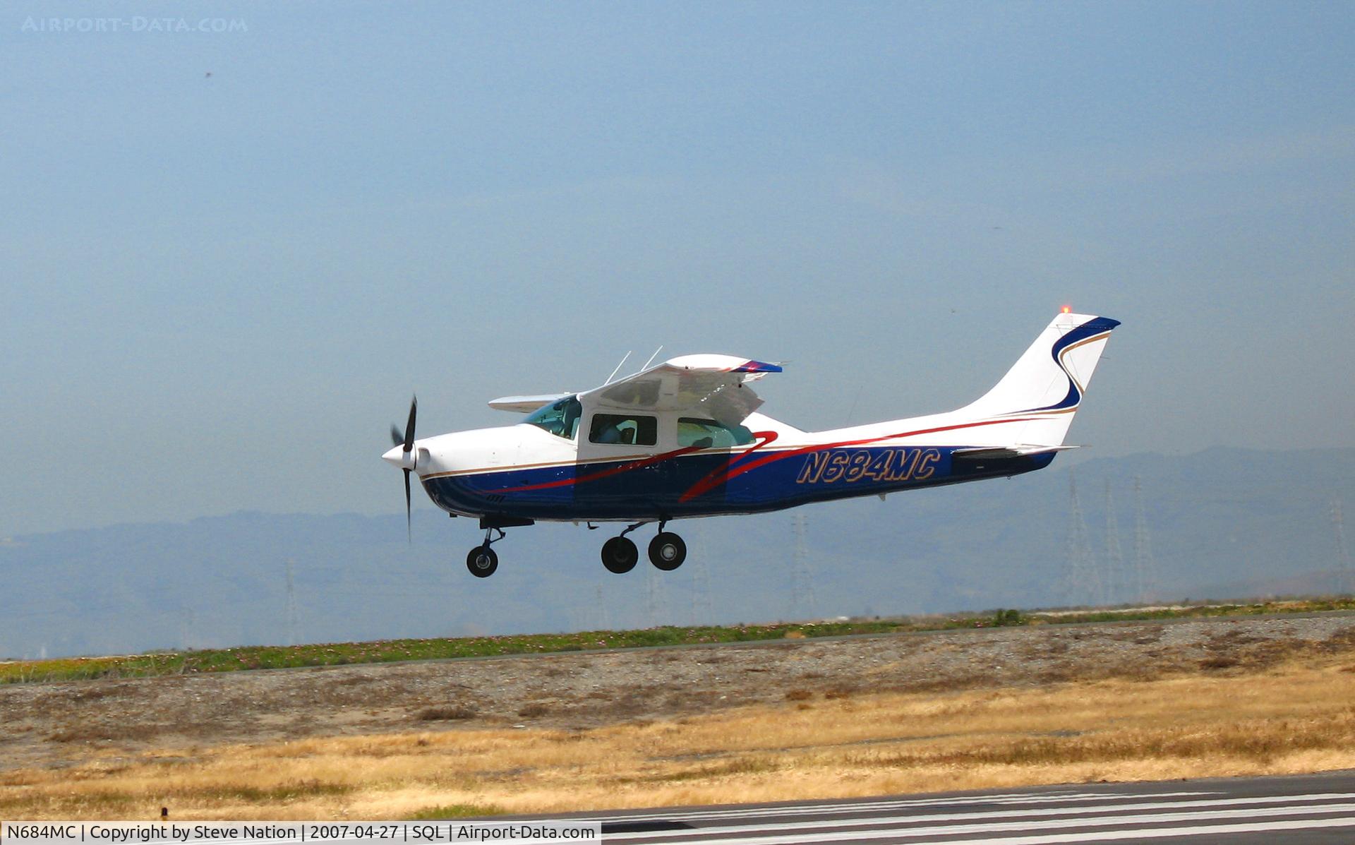 N684MC, Cessna T210M Turbo Centurion C/N 21061604, 1976 Cessna T210M on final approach @ San Carlos, CA