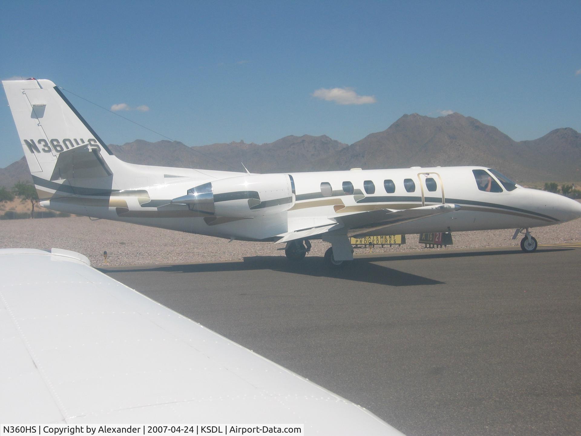 N360HS, Cessna 560 C/N 560-0808, N360HS at holding point in Scottsdale
