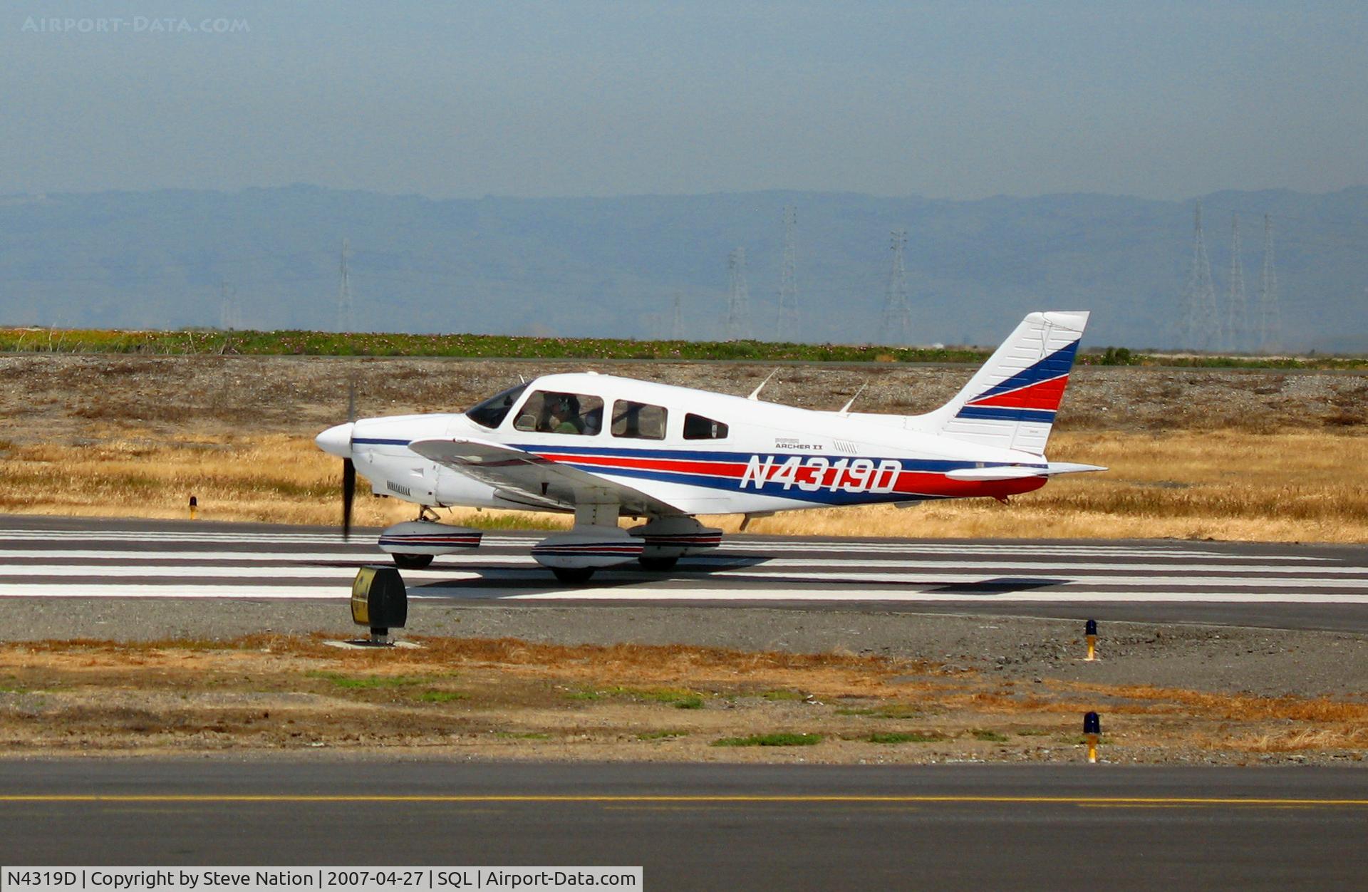N4319D, 1983 Piper PA-28-181 Archer C/N 28-8490007, Arch Aviation 1983 Piper PA-28-181 beginning take-off run @ San Carlos, CA