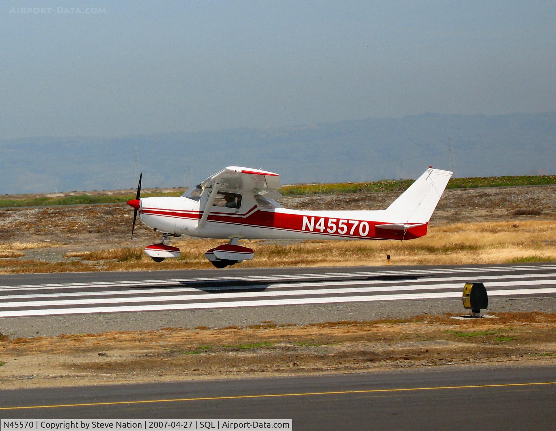 N45570, 1975 Cessna 150M C/N 15076974, San Mateo Flying Club 1975 Cessna 150M on training flight @ San Carlos, CA
