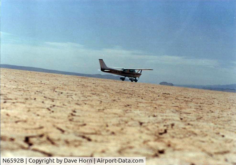 N6592B, 1979 Cessna 152 C/N 15283956, Rosemond Dry Lake California. I got out, took the picture and the engine wouldn't start!! Just had to wiggle the key. I was 17. 92B has been (gently) upside down a few times.