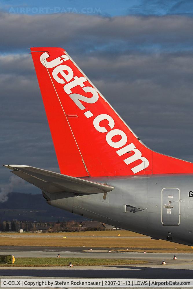 G-CELX, 1986 Boeing 737-377(QC) C/N 23654, Jet2 tail.