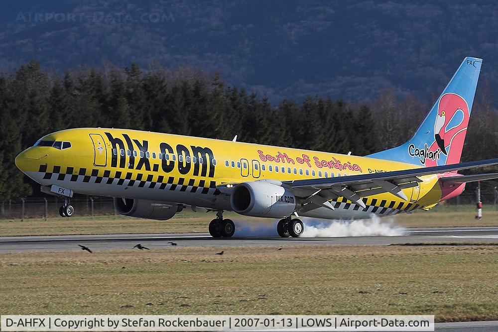 D-AHFX, 2001 Boeing 737-8K5 C/N 30416, Smokey touchdown.