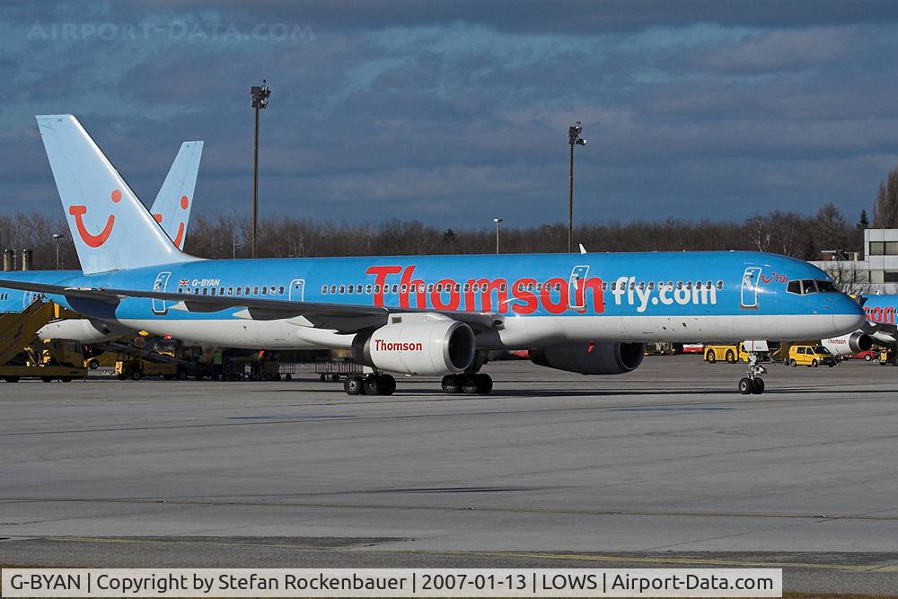 G-BYAN, 1994 Boeing 757-204 C/N 27219, Three Thomsonfly 757 in one picture.