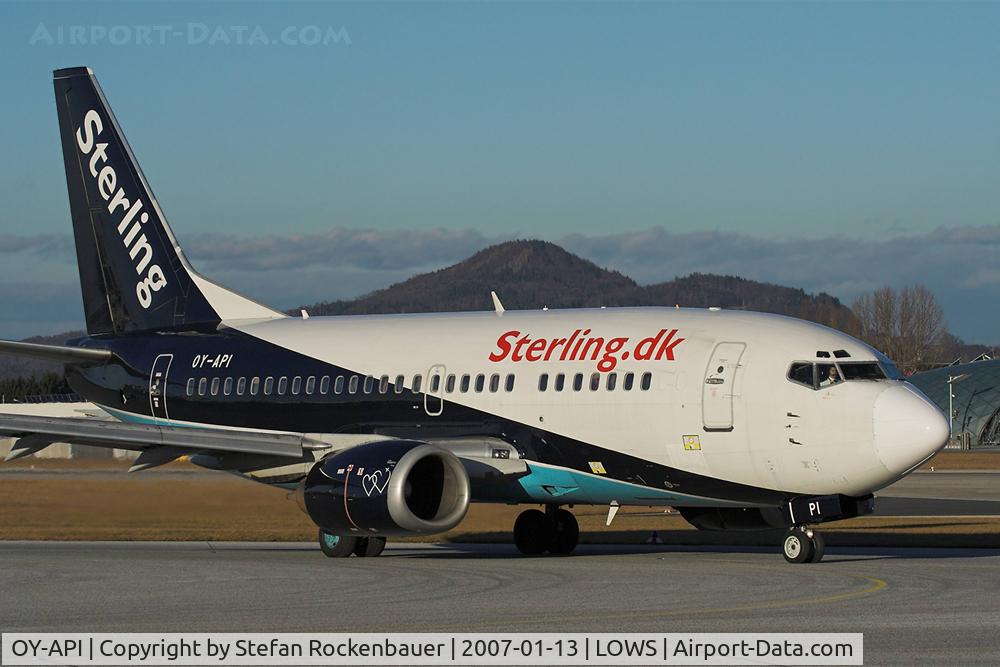 OY-API, 1997 Boeing 737-5L9 C/N 28722, Sterling taxiing to RWY34.