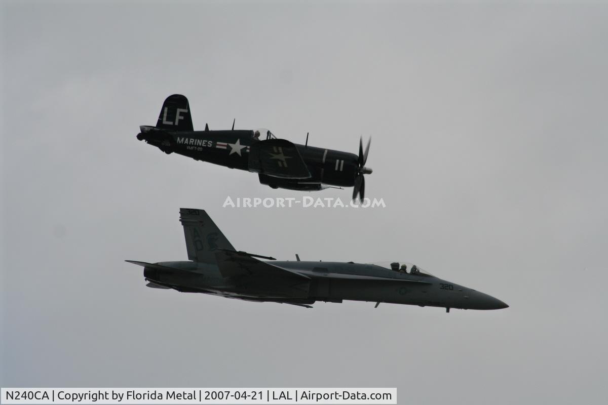 N240CA, 1945 Vought F4U-4 Corsair C/N 9513, Legacy Flight