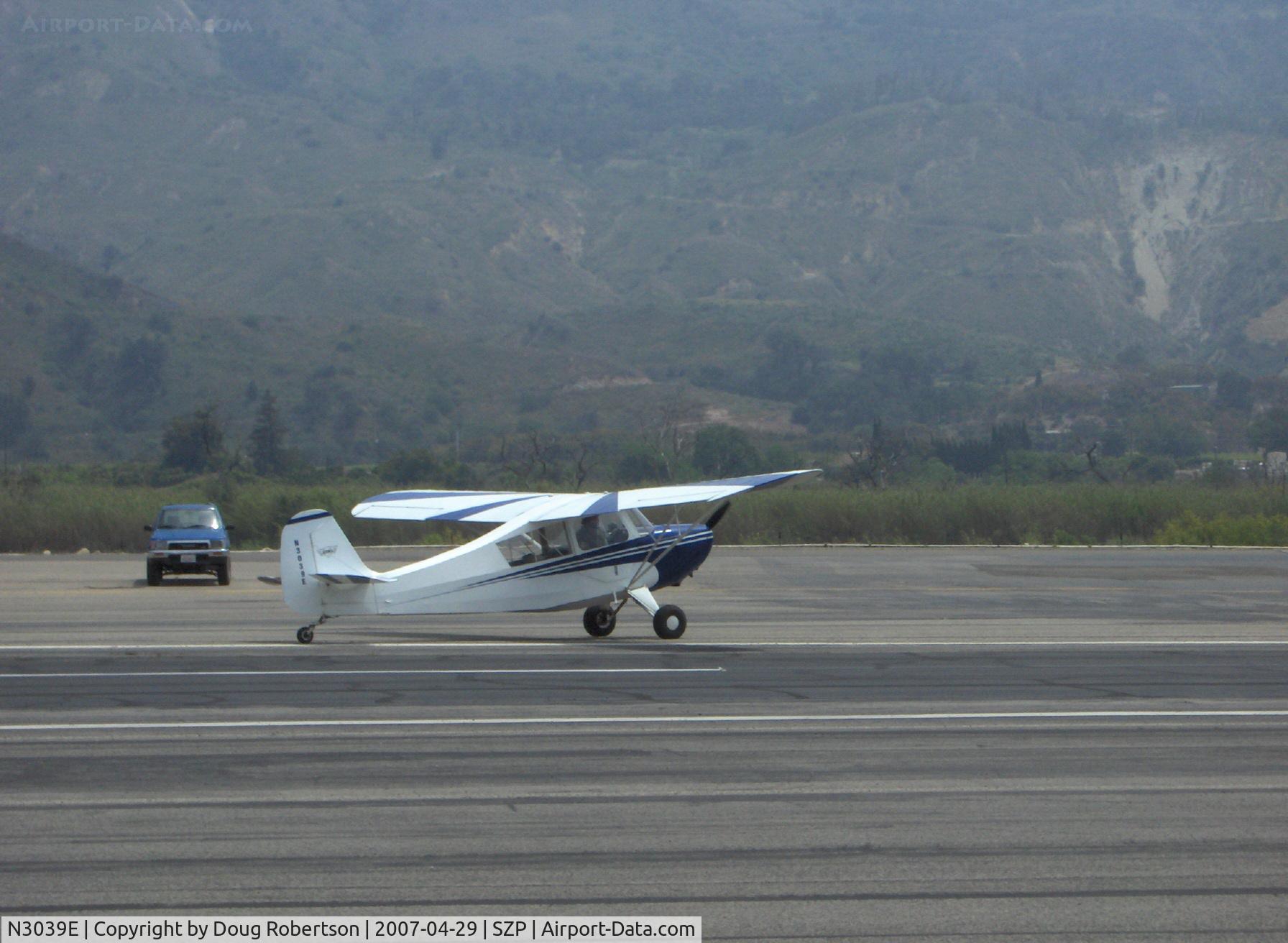 N3039E, 1946 Aeronca 7AC Champion C/N 7AC-6625, 1946 Aeronca 7AC CHAMPION, Continental O-200 100 Hp by STC, taxi to tiedown after landing Rwy 22
