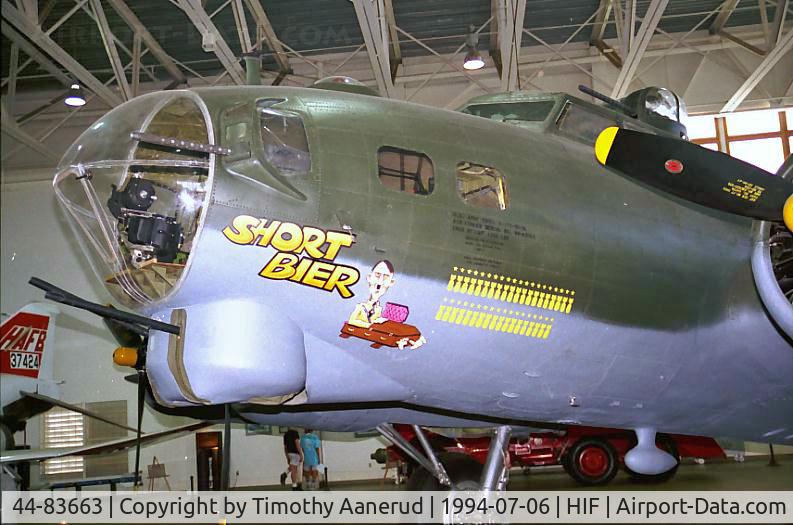 44-83663, 1944 Boeing B-17G Flying Fortress C/N Not found 44-83663, Hill AFB Museum, B-17 44-83663, built by Douglas, served in Brazil in 1950's